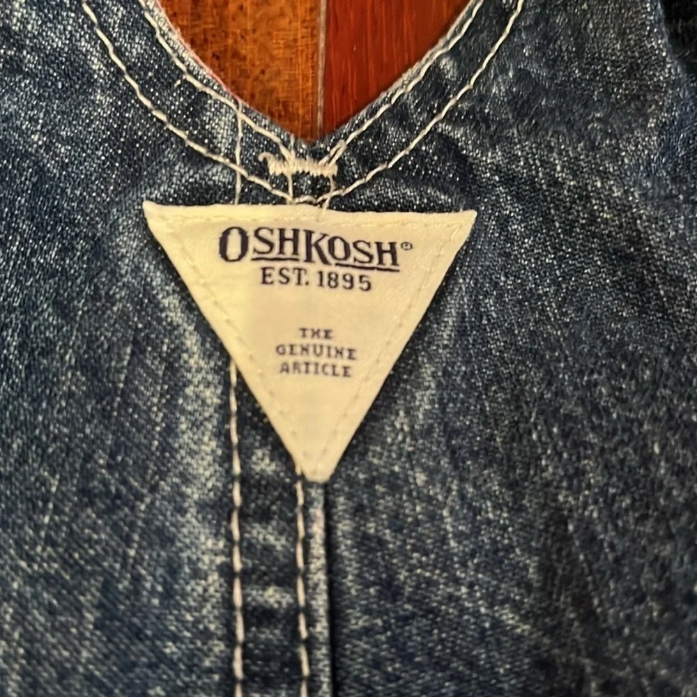 Vintage OshKosh ABC Jean Overalls Patchwork Floral Animals Toddler Girl 6-9 mos